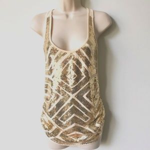 Charlotte Russe Small Gold Sequin Tank Top